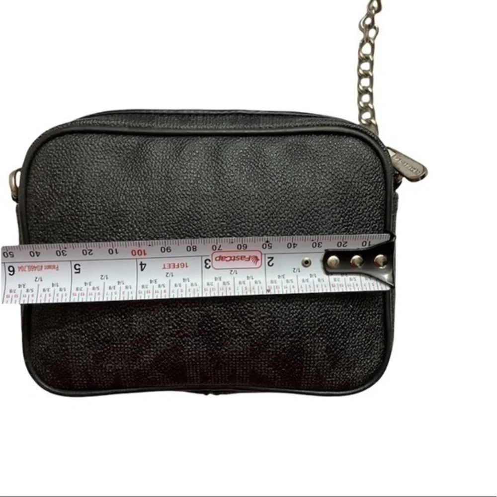 Michael kors gray black signature MK mini crossbody bag
